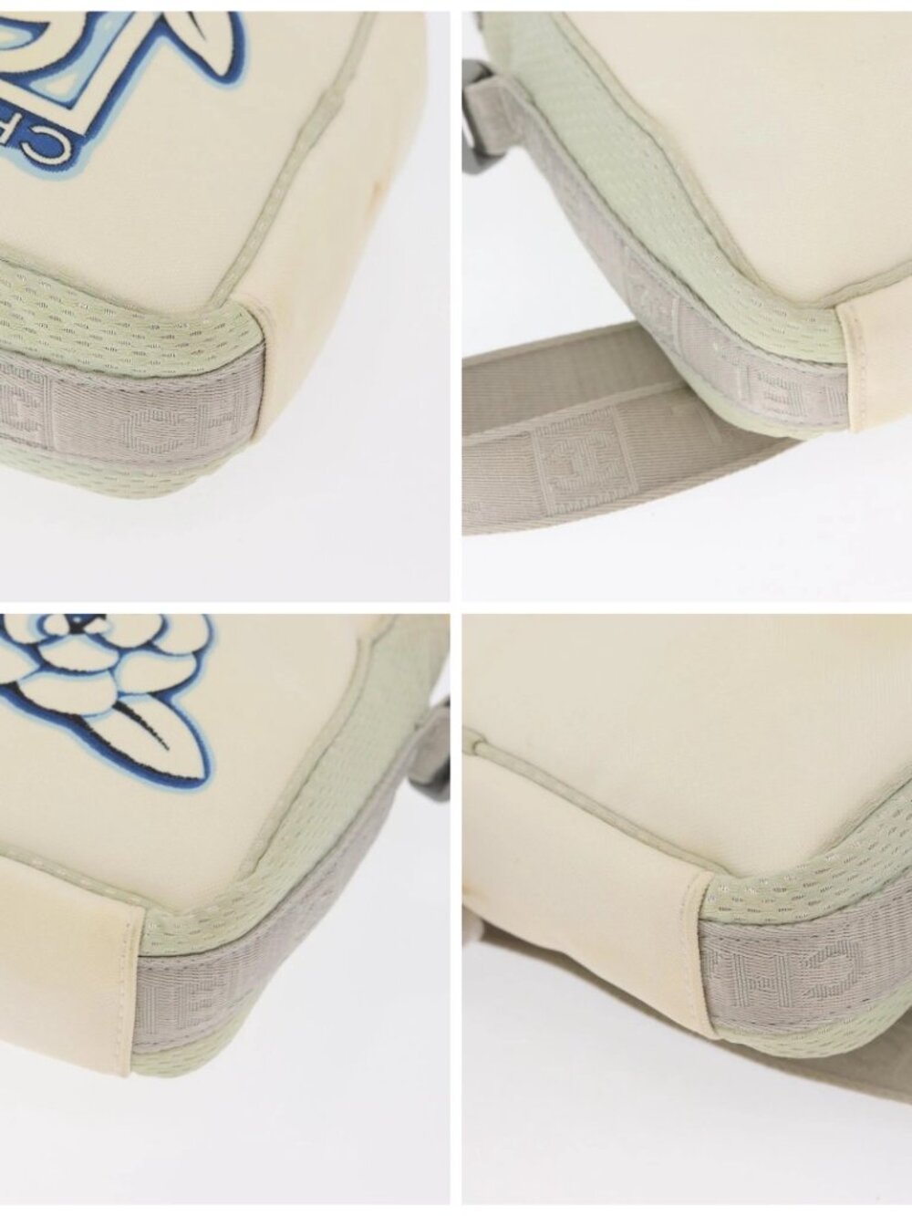 CHANEL Sports Line Shoulder Bag Nylon White Silver CC - Picture 14 of 16